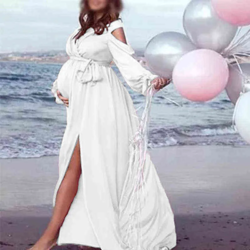 Maternity Maxi Dress for Pregnancy Photoshoot with Deep V-Neckline Cotton  Material from Dhgate Maternity Dresses - price 56.24