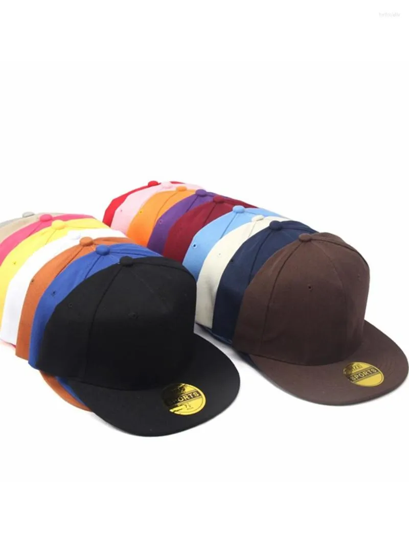 Czapki piłki wielokolorowe Hip Hop Hat 6 Panele Płaska brzeg pusty Snapback Mężczyźni i kobiety Regulowana stała kolor baseballowa czapka 55-60 cm