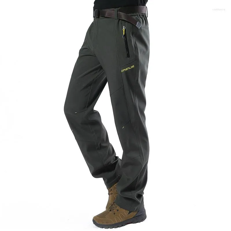 屋外パンツ冬のソフトシェルフリースメン通気性暖かいスポーツズボンの男性プラスサイズクイック乾燥防水ハイキング
