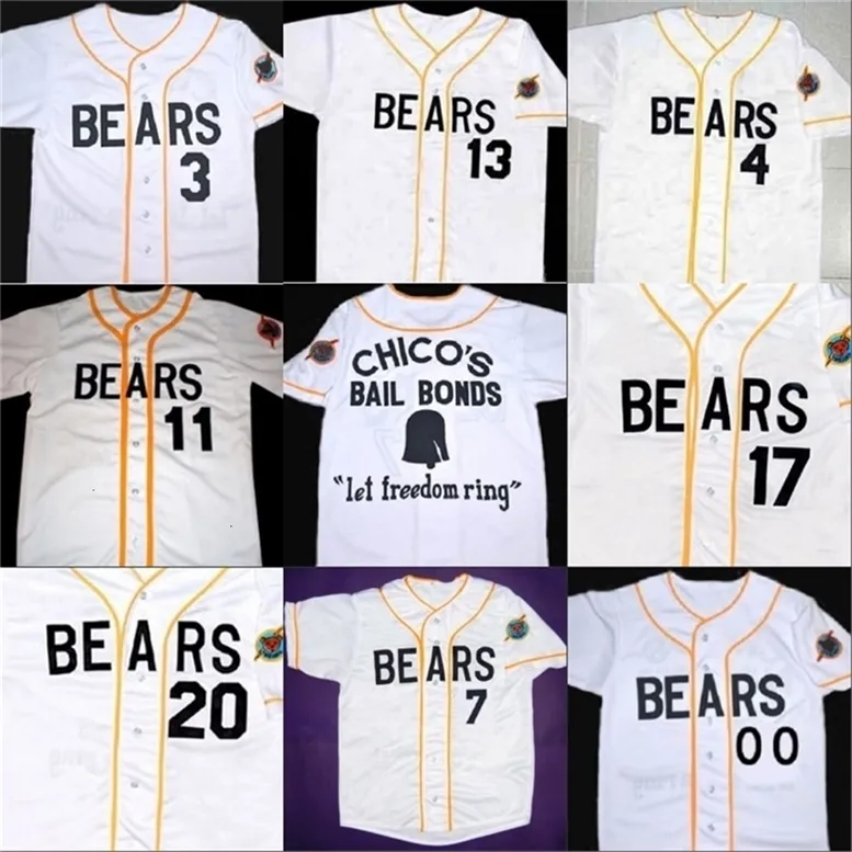 Glamit Bad News Bears Baesball Movie Jersey Bouton Down Down Down 100% Cousue Coust Custom Baseball Jerseys Tout numéro de nom vintage Vintage Wholesale