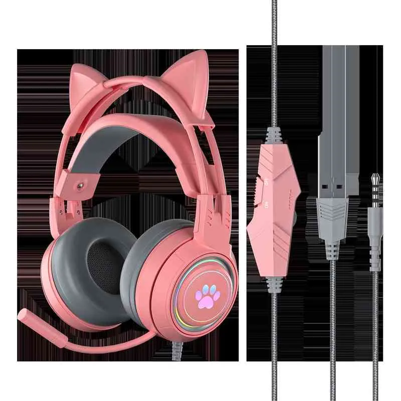 Cat Ear Cat Ear Gaming Headset With Microphone, Noise Cancell, And USB