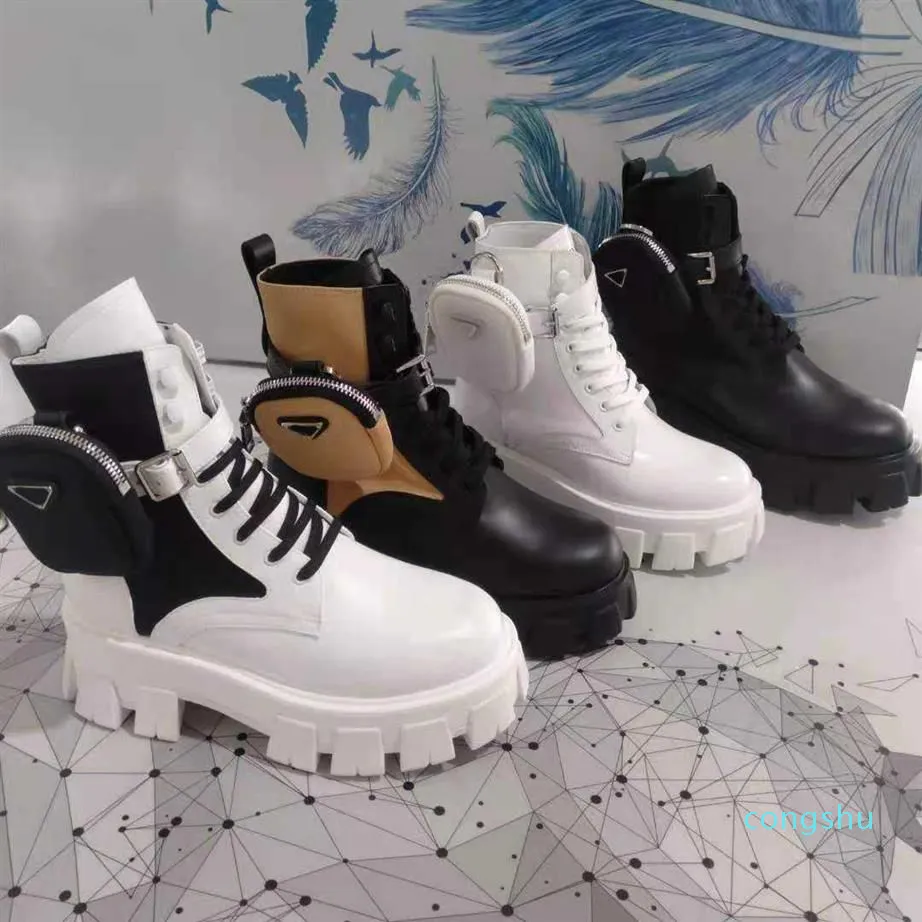 Monolith Designer Boots Nylon Kieszonkowy Black But Martin Winter Gruste Buty oporne na zużycie gumowe buty platformy na wysokiej platformie