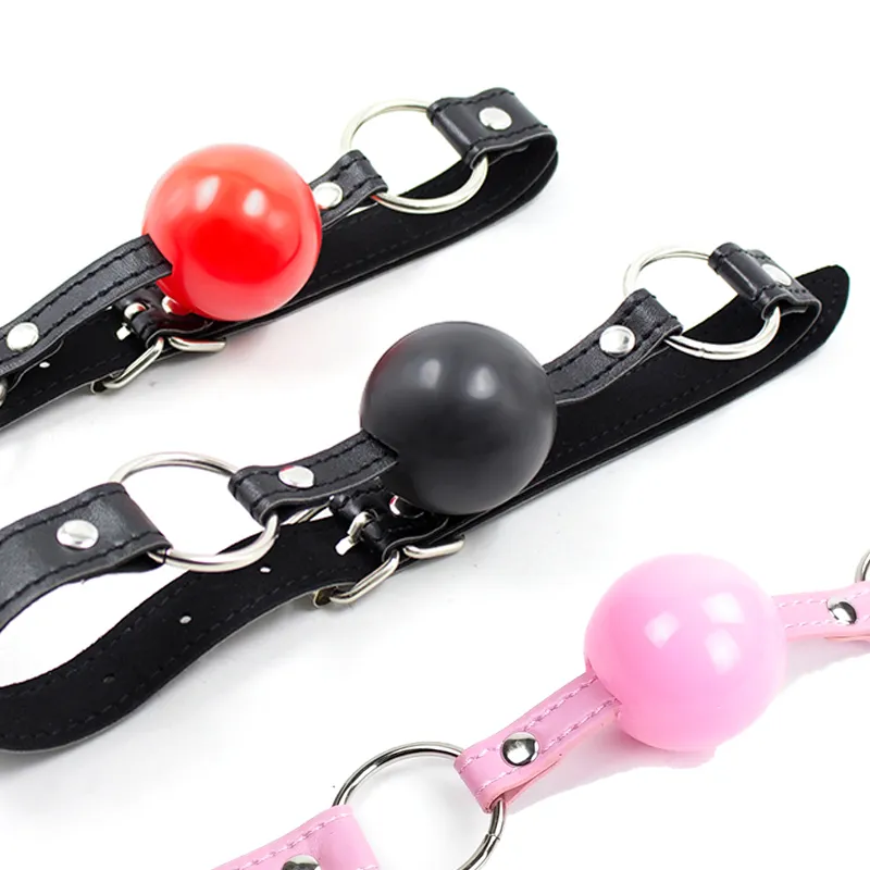 Articles de beauté Couples solide bouche ouverte balle Silicone souple Gag sexy BDSM Bondage fétiche bracelet en cuir jouet pour femmes jouets érotiques nouveau