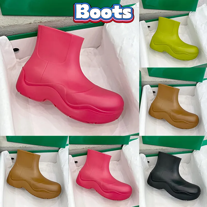 2022 Top Gummi-Pf￼tze-Kn￶chelstiefel Stiefel Stiefel hohe Erh￶hung 6,5 cm Venetas Jute Hollyhock Kiwi Schwarz Luxus Boot Mode Outdoor Frauen Frauen Designer Schuhe US 5-11