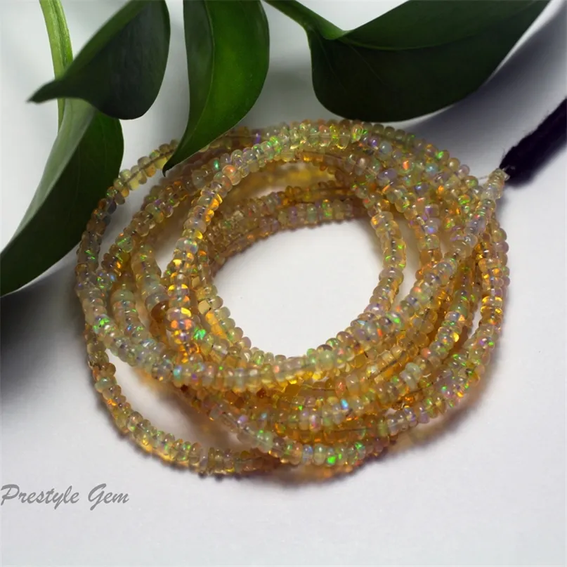 Crystal Wholesale Top Ethiopian Opal Rondelle gem stone loose beads for jewelry making DIY design necklace bracelet 220916