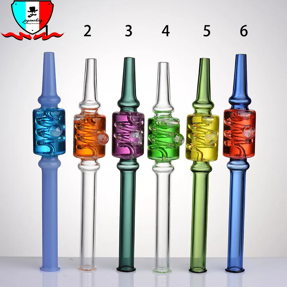 Corloed Nectar Collect Straw with Liquid Inside Smoking Accessories Glass Pipe For Dab Rig Water Pipes