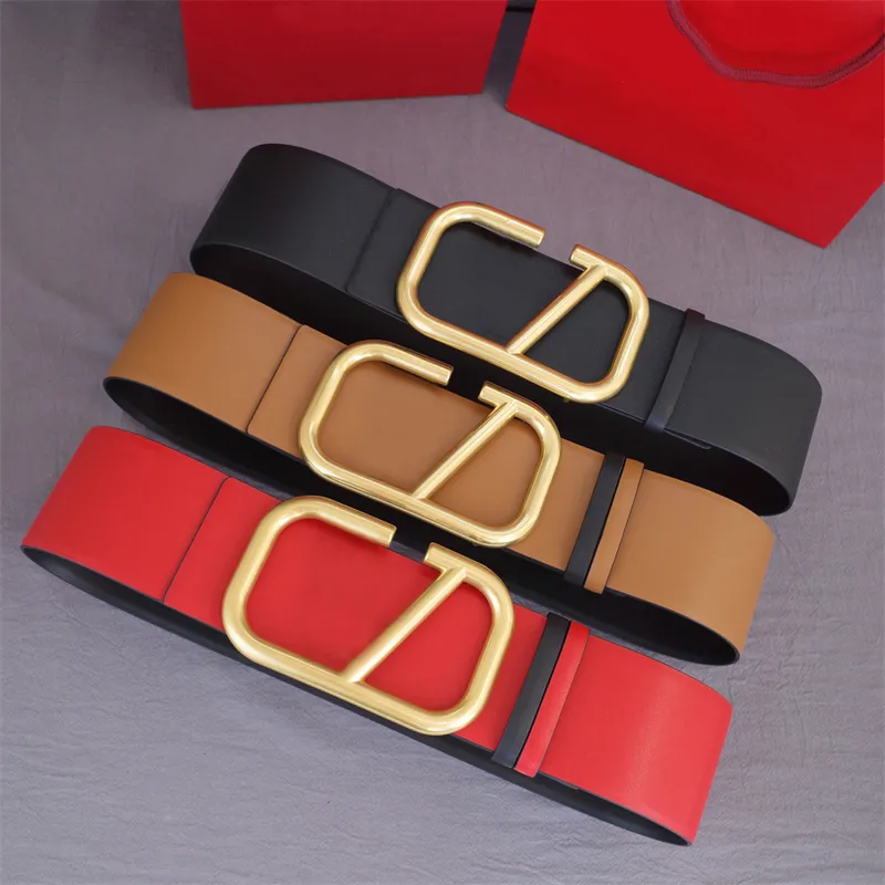 Luxury Designer Leather Belt For Men And Women With Gold Heavy Duty