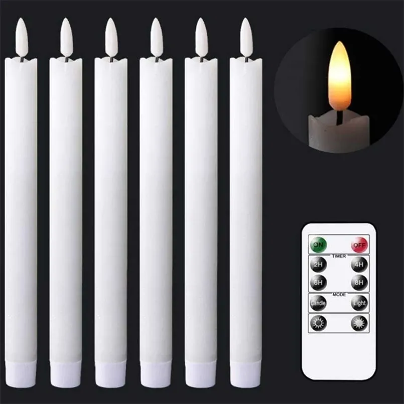 Candele di 6 candele sfarfallio a batteria con teatro con telecomando a 10 pollici LED di candele elettronico senza fiamma