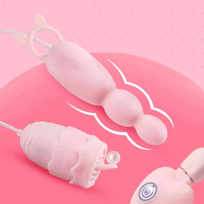 NXY Sex Eggs Tong Likken Vibratoren Spielzeug für Frauen Vaginal G-Punkt Massage Klitoris Stimulator Vibrierender Ei Anal Plug 1110