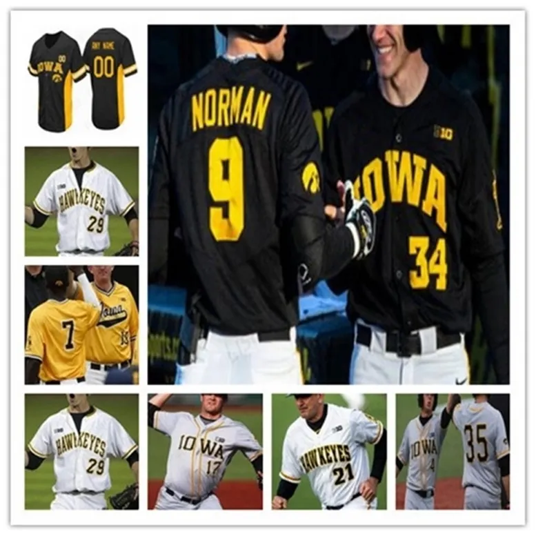 GlaMitNess College Baseball Stitched Jersey Iowa hawkeyes black Mens Womens Youth qualsiasi nome e qualsiasi ordine Nmber Mix