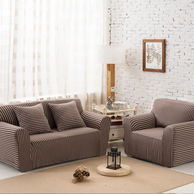 Tampa de cadeira Móveis de padrão de cor listrada modernos capa de sofá com tudo incluído e elástico de capa de capa, instalação fácil