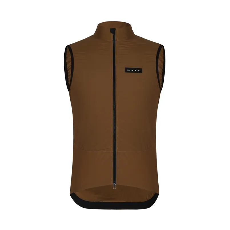 Gilets pour hommes SPEXCEL mis à jour hiver coupe-vent et thermique polaire gilet de cyclisme 2 couches gilets de cyclisme avec 3 poches arrière marron 220919