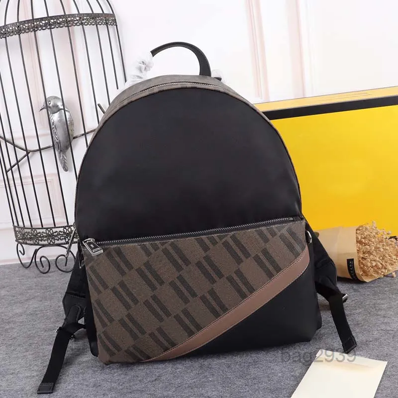 2022 Sacs d'école Sac à dos Hommes Sacs à main Sac à main en cuir de vachette Fermeture à glissière Motif imprimé Lettres de mode Poche avant Noir Femmes