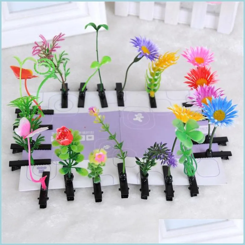 Hair Clips Barrettes Newest Lovely Novelty Plants Grass Hair Clips Headwear Small Bud Antenna Hairpins Lucky Bean Sprout Mushroom Pa Dhyun