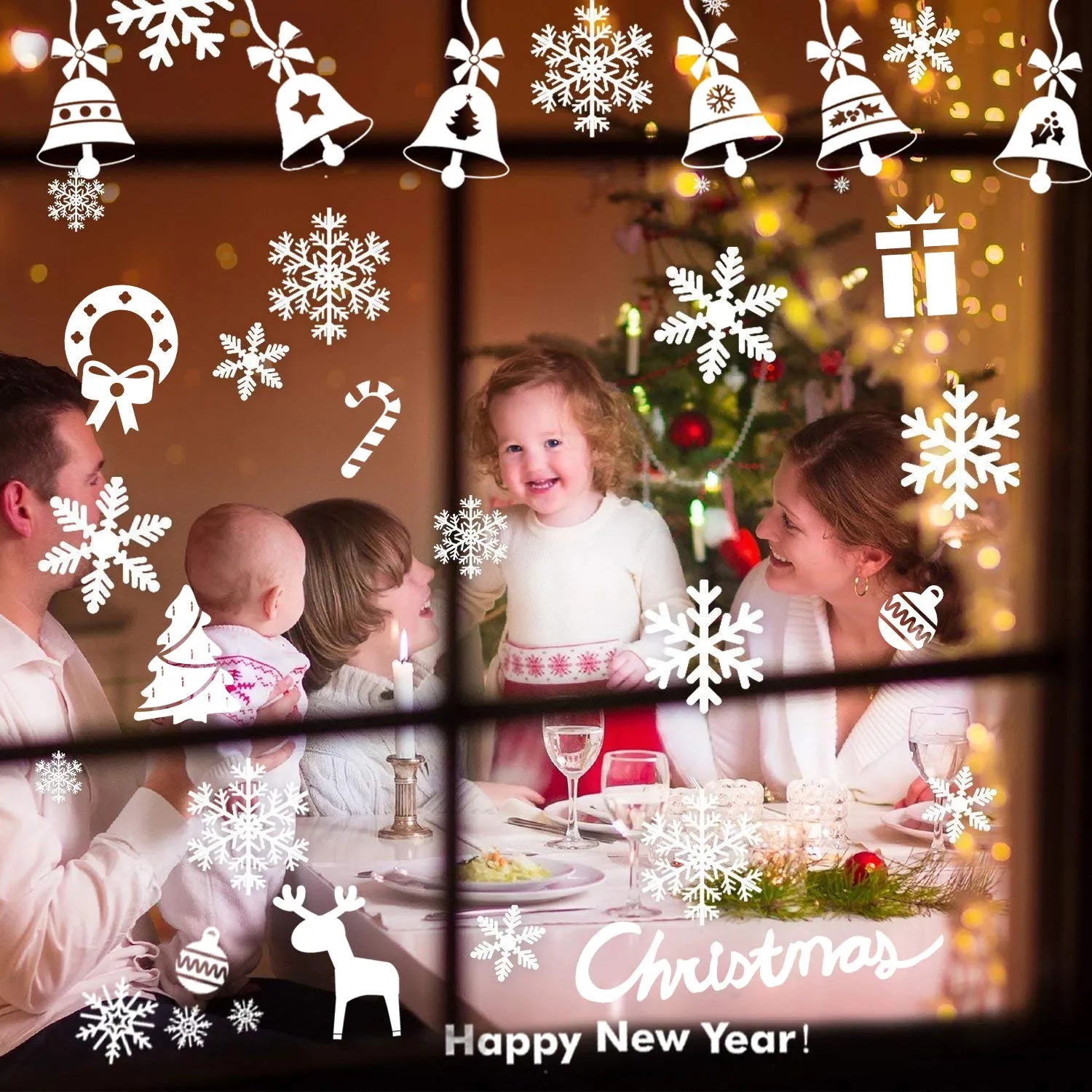 Decorazioni natalizie L Fiocco di neve Finestra si aggrappa Adesivo rimovibile per casa vacanza Ornamenti Articoli per feste Drop Deli Sports2010 Amyus