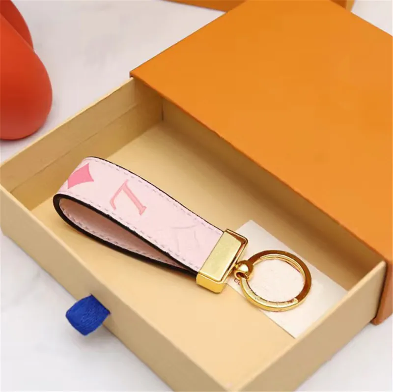 High Quality Leather Keychain Classic key Chain Letter Card Holder Exquisite Portachiavi Luxury Designer Keyring Cute For Women Men accessories Y19