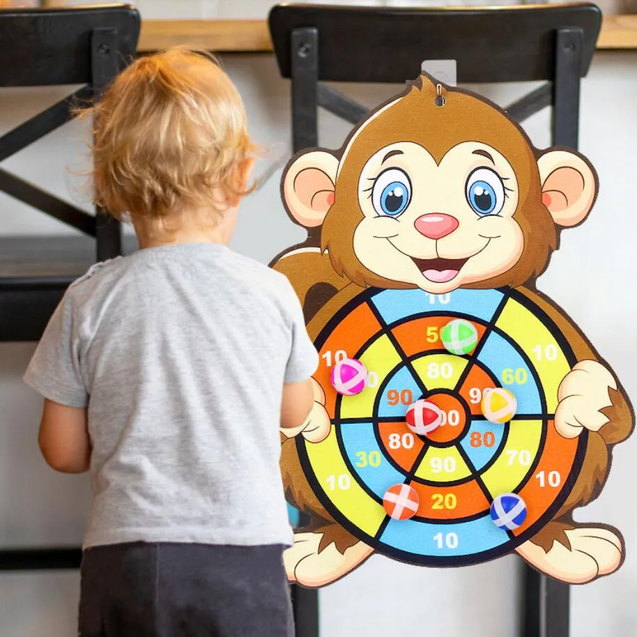 Dessin animé animaux jeu de fléchettes cible jeu de sport jouets pour enfants de 4 à 6 ans jouet d'extérieur enfant intérieur filles balle collante garçons cadeau