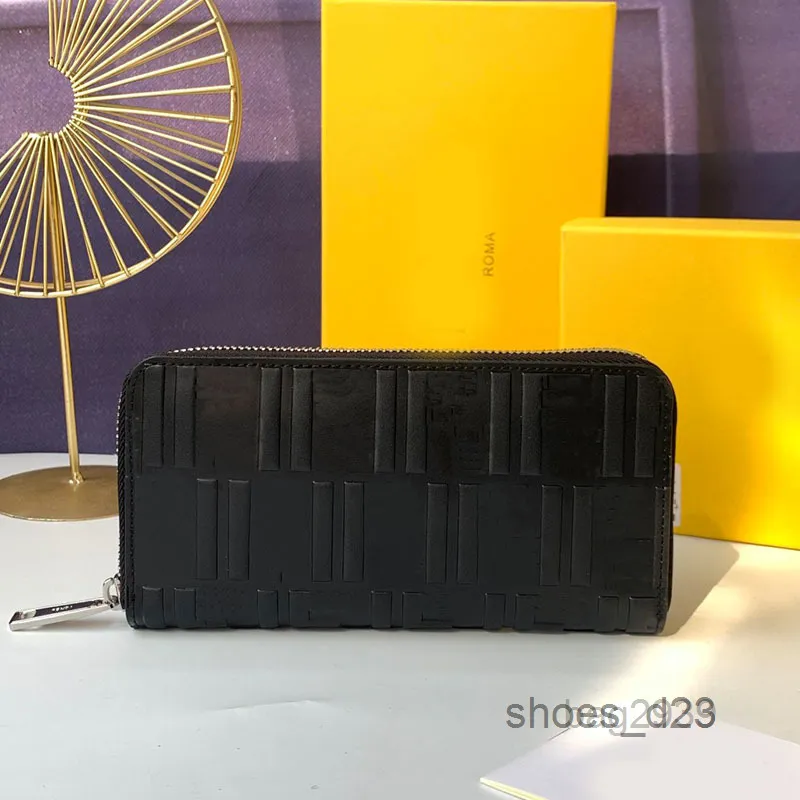 Carteira feminina carteira de zíper longa bolsa de mão interior com zíper de bolso genuíno de couro genuíno cartão de alta qualidade carteiras de alta qualidade 19cm Múltiplas cores