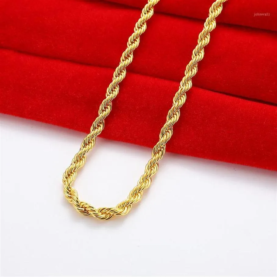 Chains Drop Gold Color 6mm Rope Chain Necklace For Men Women Hip Hop Jewelry Accessories Fashion 22inch241M