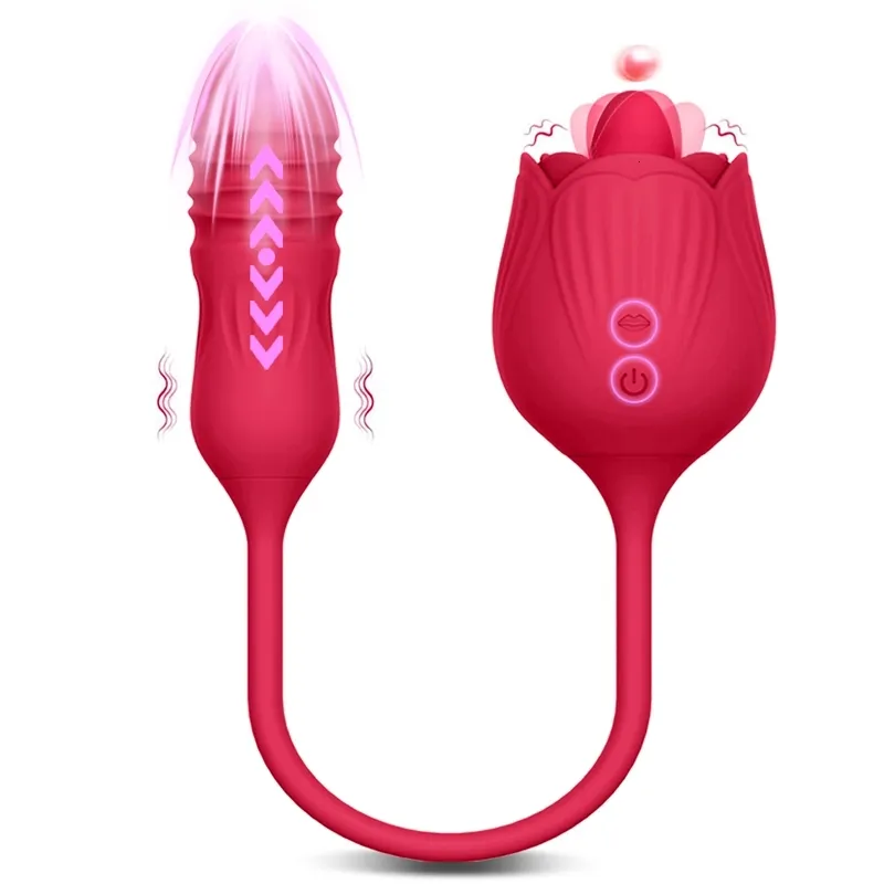 Seks oyuncak masajı 1 gül vibratör kadın dili yalama klitoris klitoris çubuklar titreşen aşk yumurta yapay penis yetişkin oyuncakları kadınlar için