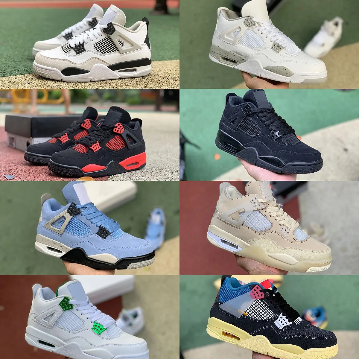 Designer Military Black 4 4s Casual Basketball Chaussures Jumpman University Blue Hommes Femmes NOIR Cement Cat Cream Voile Blanc Oreo Infrared Pure Money Trainer Sneakers