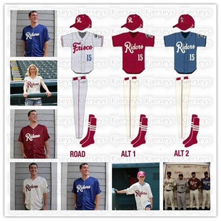 GlaNiK1 Personnalisé Hommes Femmes Jeunesse Frisco RoughRiders Beige Home Replica Jersey Rouge Bleu Double Couture Chemises Maillots De Baseball De Haute Qualité