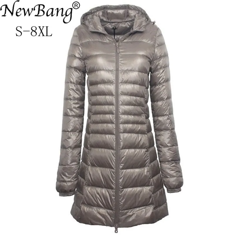 Parkas pour femmes Bang 7XL 8XL Plus veste longue hiver Ultra léger avec manteau à capuche femme grande taille manteaux 220916