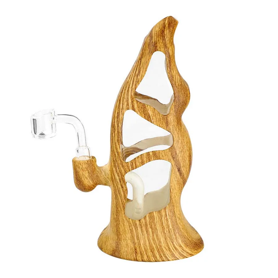 Pipa ad acqua per fumatori forma in legno trasparente per narghilè in vetro chiaro accessori per fumo