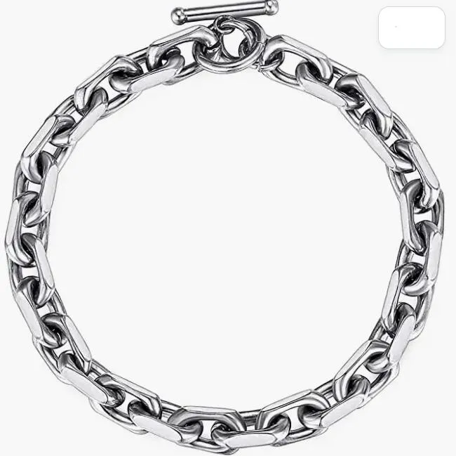 Acier inoxydable Bijoux Ensembles Collier Bracelet Câble Rolo Lien Chaîne pour Hommes Femmes Mode 8mm Large Argent 24 pouces 8.5 pouces