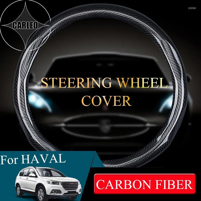 Lenkradabdeckungen Kohlefaser-Autoabdeckung für Reat Wall HAVAL F7X H2 H6 Coupe H7 H9 F6 Universal 38 cm 15 '' Wrap