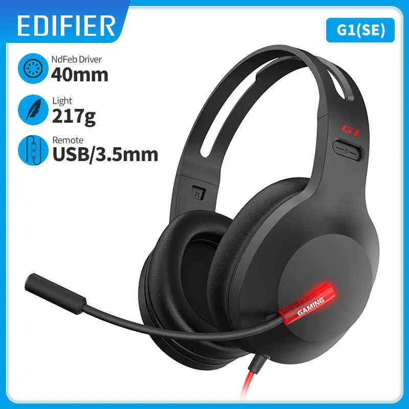Zestawy słuchawkowe Edifier Hecate G1 Przewodowe słuchawki do gier z mikrofonem 40 mm urządzenie słuchawki do laptopa USB/3,5 mm T220916