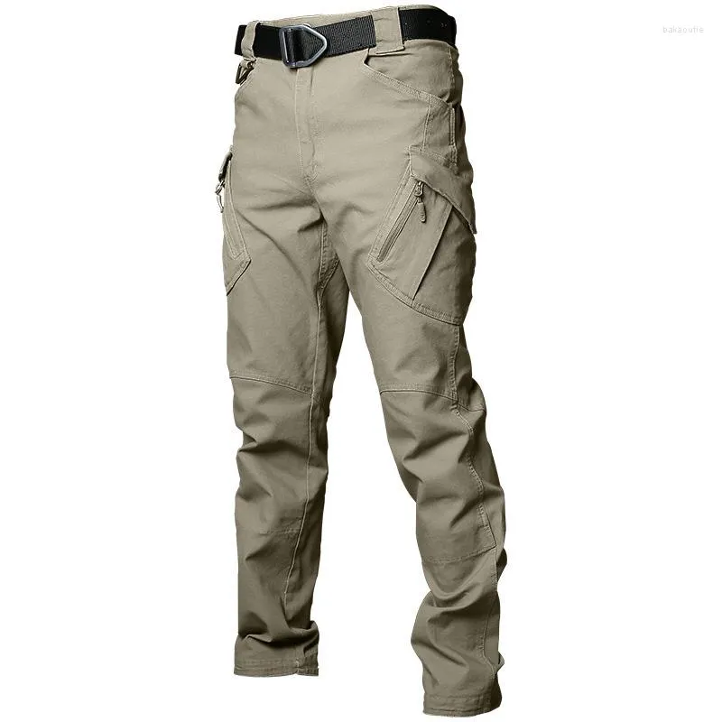 Herrbyxor 2022 City Tactical Cargo Men Combat Swat Army Military Cotton Många fickor sträcker flexibla man avslappnade byxor xxxl