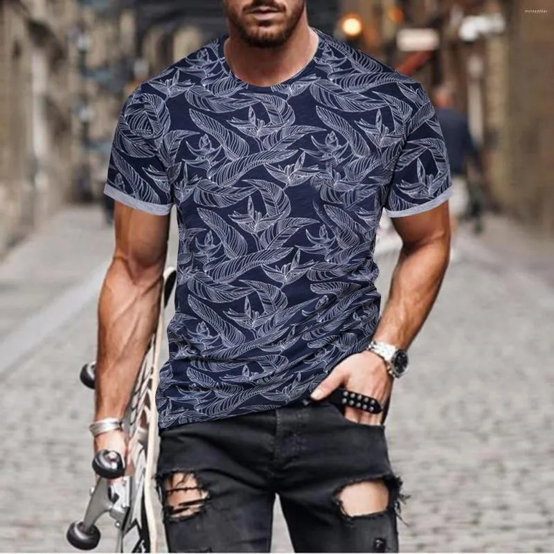 Men's T -skjortor 2022 Summer Creative Birds 3D Printed Shirt Casual Loose Short Sleeved Mane Top Bluses Colorful Streetwear Tees