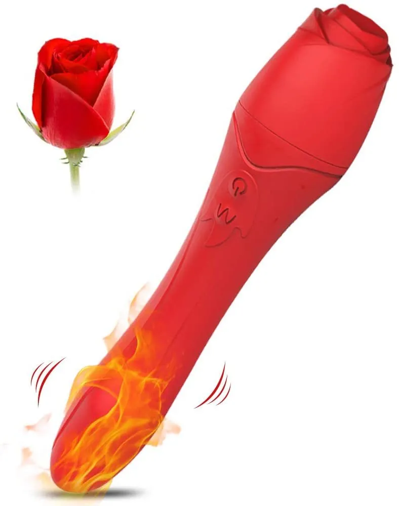 Skönhetsartiklar Uppvärmning Rose G Spot Vibrator Dildos för kvinnor Vagina Kvinnlig klitoris Stimulerar vuxna sexiga leksaker för Massager Nipple