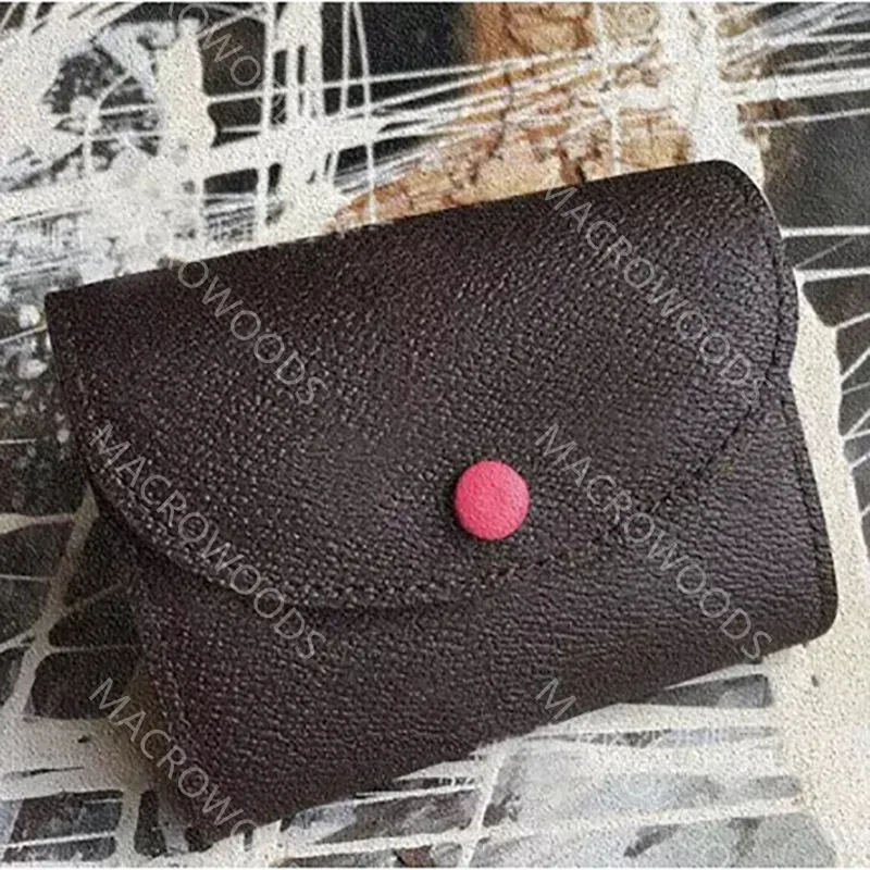 Rosalie Coin Purse 럭셔리 신용 카드 홀더 디자이너 짧은 지갑 특별 캔버스 프레스 스터드 클로저 장착 코인 포켓 골드 컬러 하드웨어 레이디 지갑 M41939