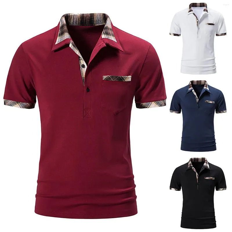 Polo da uomo Camicia T-shirt a maniche corte allentata 2022 Camicie Casual Tinta unita per uomo Stampato Camisas De Hombre Ropa