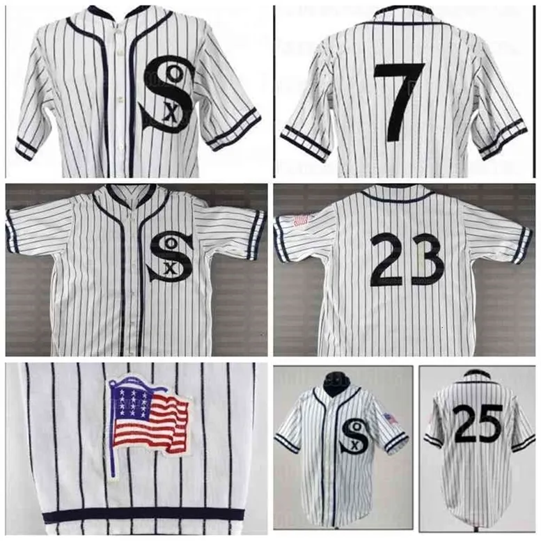 GlaC202 Chicago White 1990 Turn Back The Clock Jersey 7 Scott Fletcher 23 Robin Ventura Nom cousu personnalisé Numéro cousu