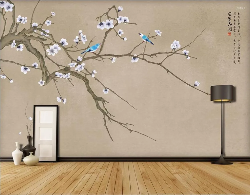 Wallpapers Custom Large-scale Mural Wallpaper Wall Covering Chinese Style Hand-painted Meticulous Flowers And Birds Background