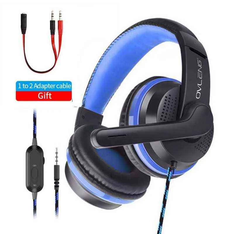 Cuffie per PS4 Cuffie da gioco di alta qualità con microfono Jack da 3,5 mm Cuffie da gioco con cancellazione del rumore Stereo Bass casco per telefono Tablet T220916