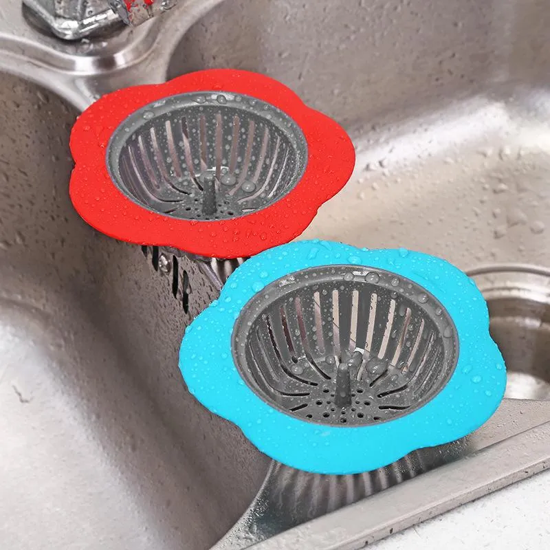 6 Filtri Per Lavello In Silicone A Forma Di Stella, Diametro 14 Cm, Multicolore, Anti-intasamento Per Cucina E Bagno - 5