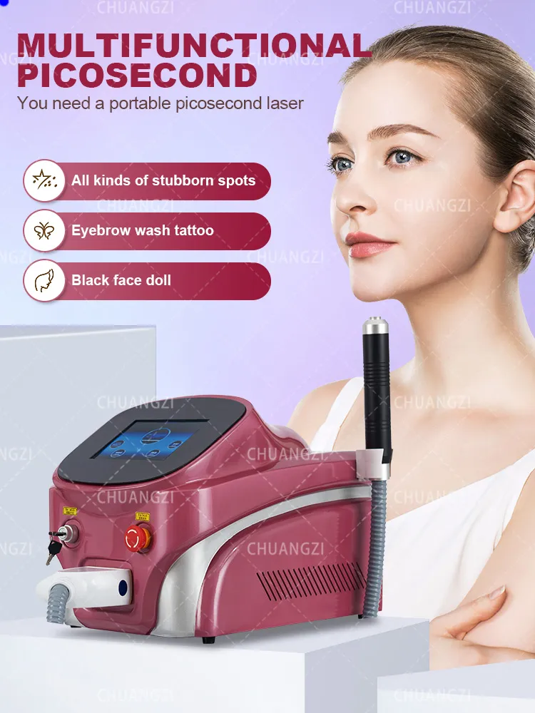 Nouveau Red Efficace Safe Version Portable Équipement RF Nouveau Q-switched Nd Yga Laser Tattoo Removal Skin Second Beauty Device
