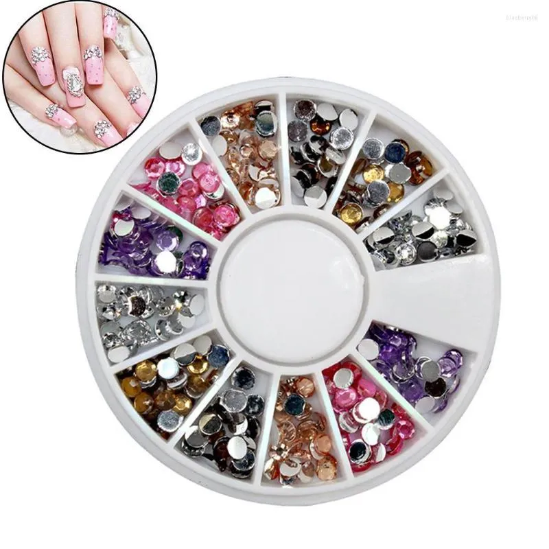 Nail Art Kits 12 Gitter 3D DIY Acryl Glitzer Strass Pailletten Dekor Maniküre Tipps