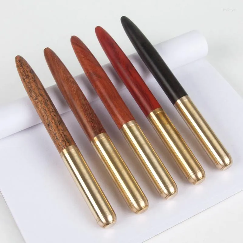 Wood With Brass Ballpoint Pen Metal 0.5mm Ink Ball Roller Pens Office Stationery School Supplies Canetas Escolar 2026