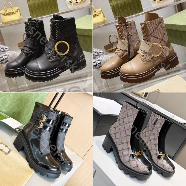 Nouveau femmes Martin Boot Designer bottes mode talons hauts talons grossiers chaussures d'hiver antidérapantes avec boîte taille 35-42