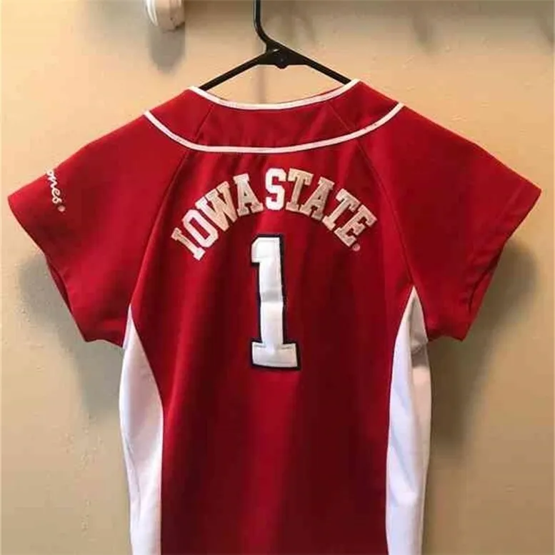 GLAA3740 Iowa State Cyclones #1 Baseball Style Jersey Rare Vintage Colosseum Jersey High Quality Size S-3XL100% SYTCHED CUSTOM JERSEY