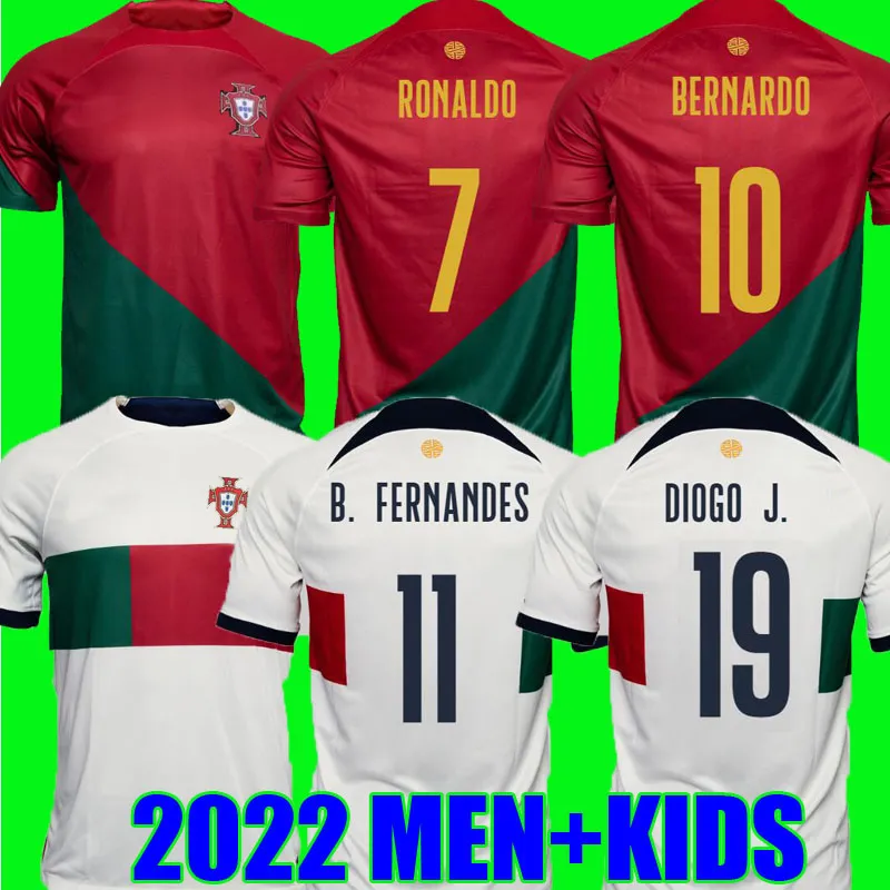 22 23 Jerseys de futebol de Portugal Joao Felix Pepe Bermardo B.Fernandes Camisa de Futebol 2022 2023 J.Moutinho Futebol camisa masculina Kit Women Diogo J. Otavio Guedes S-4xl
