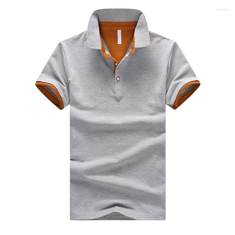 Polos pour hommes Été Mâle et américain T-shirt à double col en pur coton décontracté