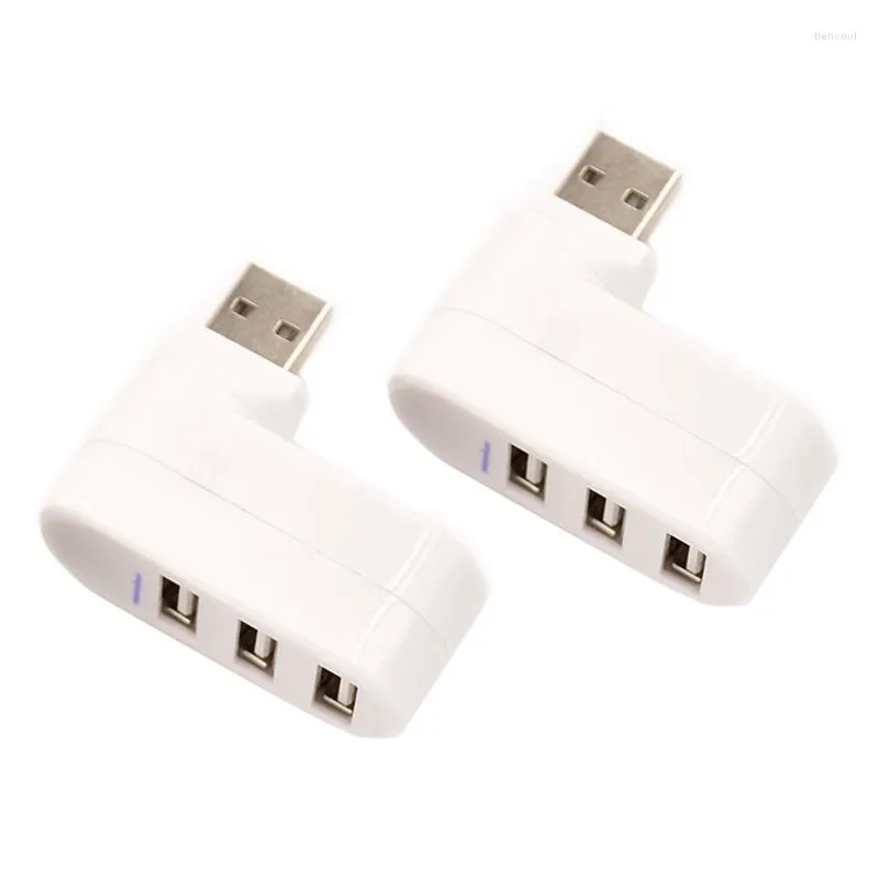 Hög kvalitet för bärbar dator PC Hub USB Rotate Splitter Mini Adapter 3 Ports White