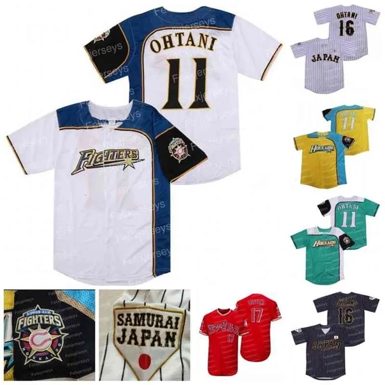 GlaC202 Personnalisé Shohei Ohtani # 11 Hokkaido Nippon Ham Fighters Baseball Jersey Japon 2017 AMBITIEUX Film Pour Hommes Femmes Jeunesse Double Cousu Nom