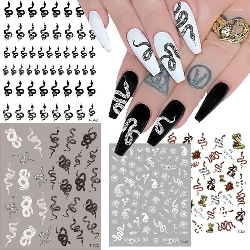 6 Sheets Snake Nail Art Stickers, 3d Snake Pattern Nail Sticker Decals For  Women Girls Nail Art Accessories | Fruugo NO